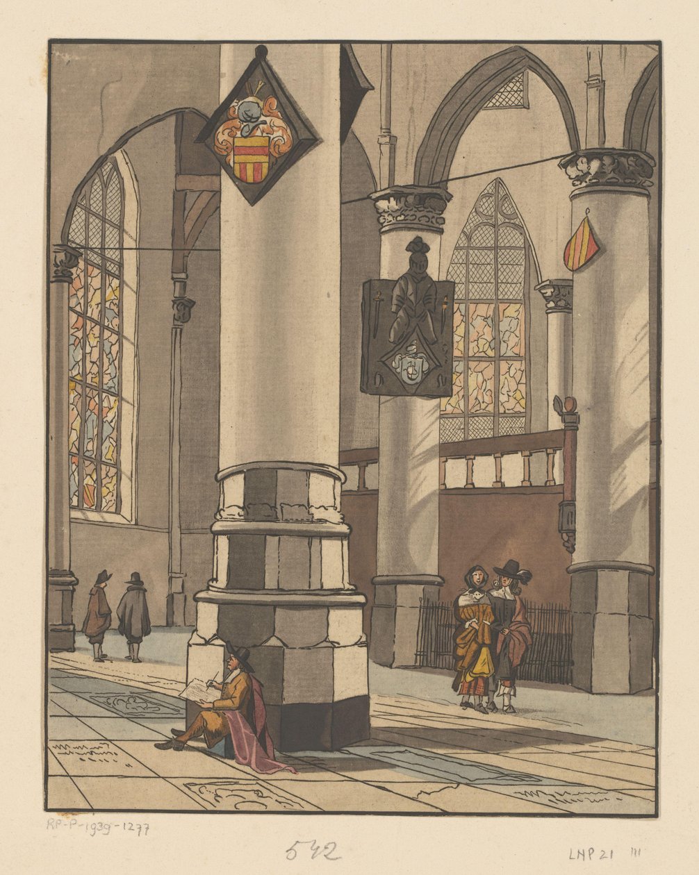 Kerkinterieur av Bernhard Schreuder