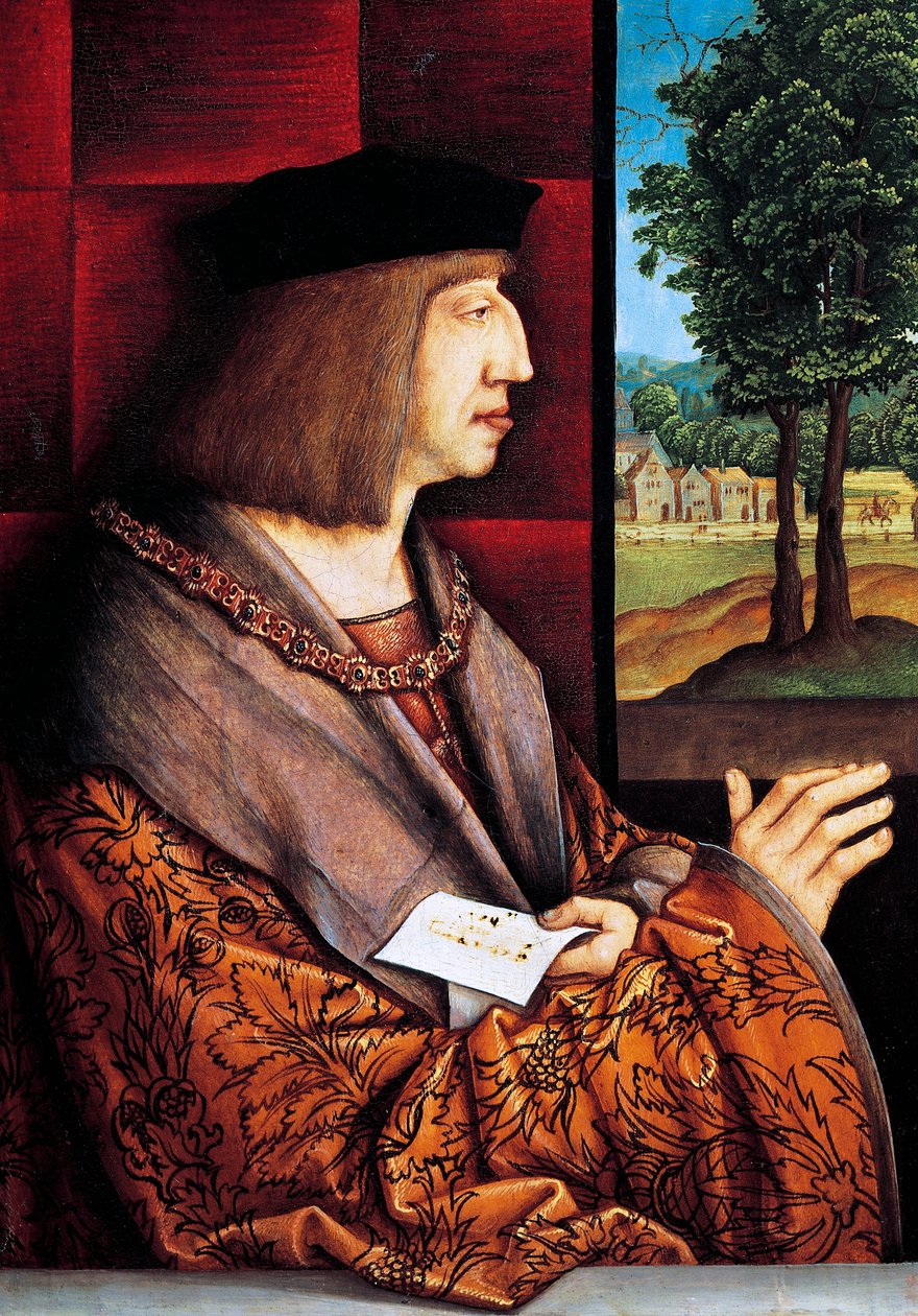 Porträtt av Maximilian I av Österrike av Bernhard Strigel