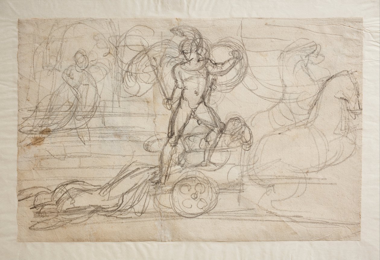 Achilles spårar Hektors kropp efter hans vagn. Paolo och Francesca, av Bertel Thorvaldsen