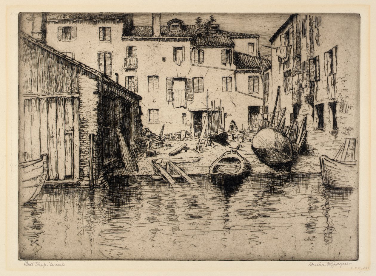 Båtbutik, Venedig av Bertha E. Jaques