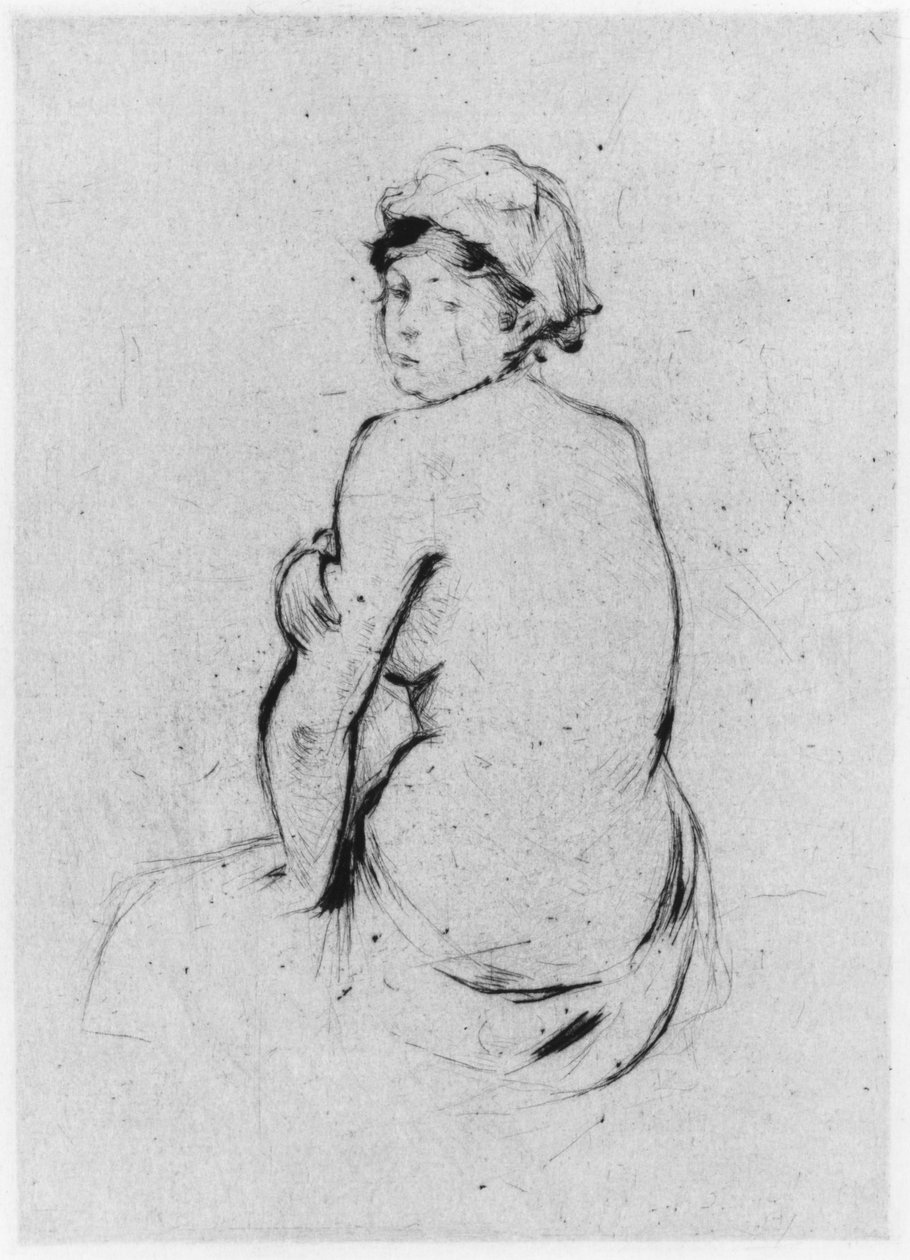 Kvinnlig naken bakifrån, 1889 (torrnål) av Berthe Morisot
