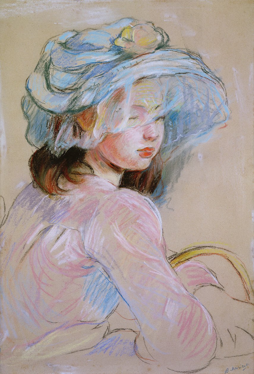 Girl Carrying a Basket, 1891 (pastellfärgad på papper) av Berthe Morisot