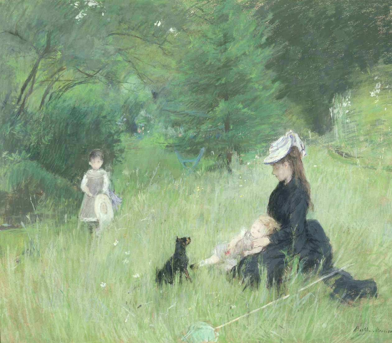 In a Park, ca 1874 (pastell på papper) av Berthe Morisot