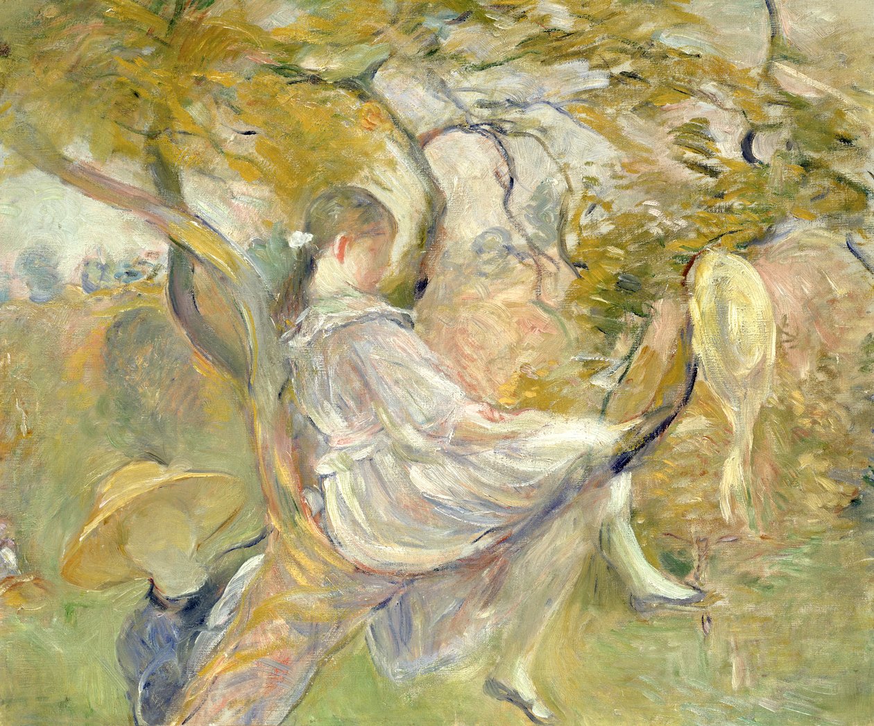 I äppelträdet, 1890 av Berthe Morisot