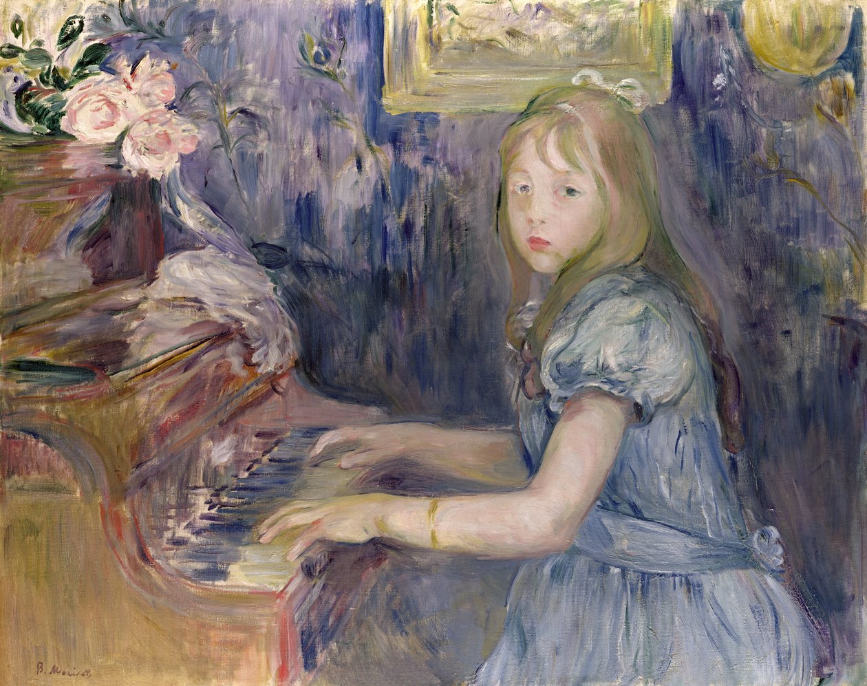 Lucie Leon vid pianot, 1892 av Berthe Morisot