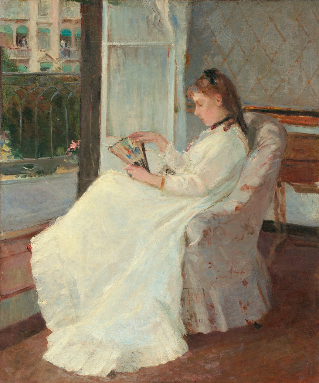 Konstnärens syster vid ett fönster, 1869 av Berthe Morisot