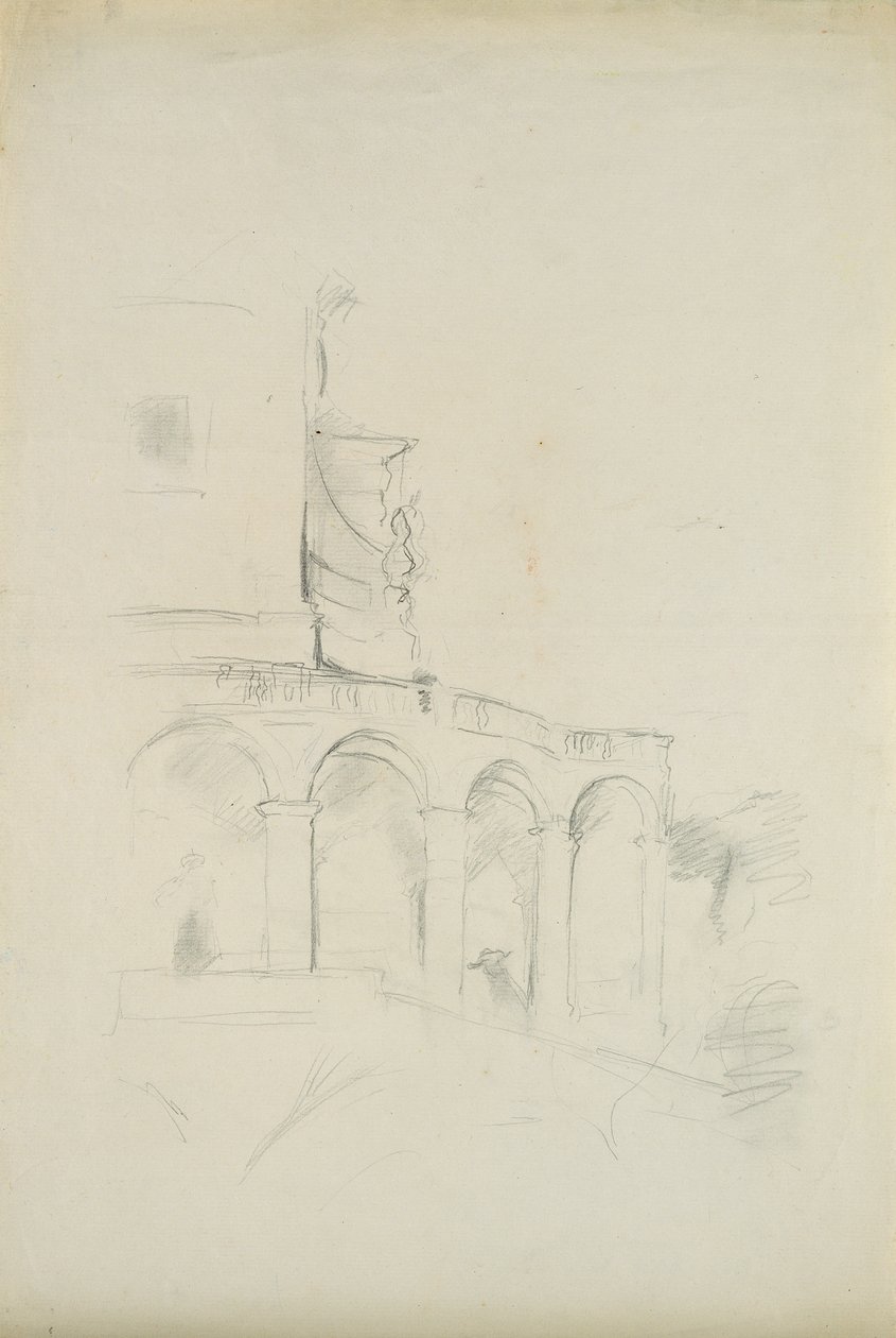 Villa i Saint-Pons i Nice, 1889 (grafit på papper) av Berthe Morisot