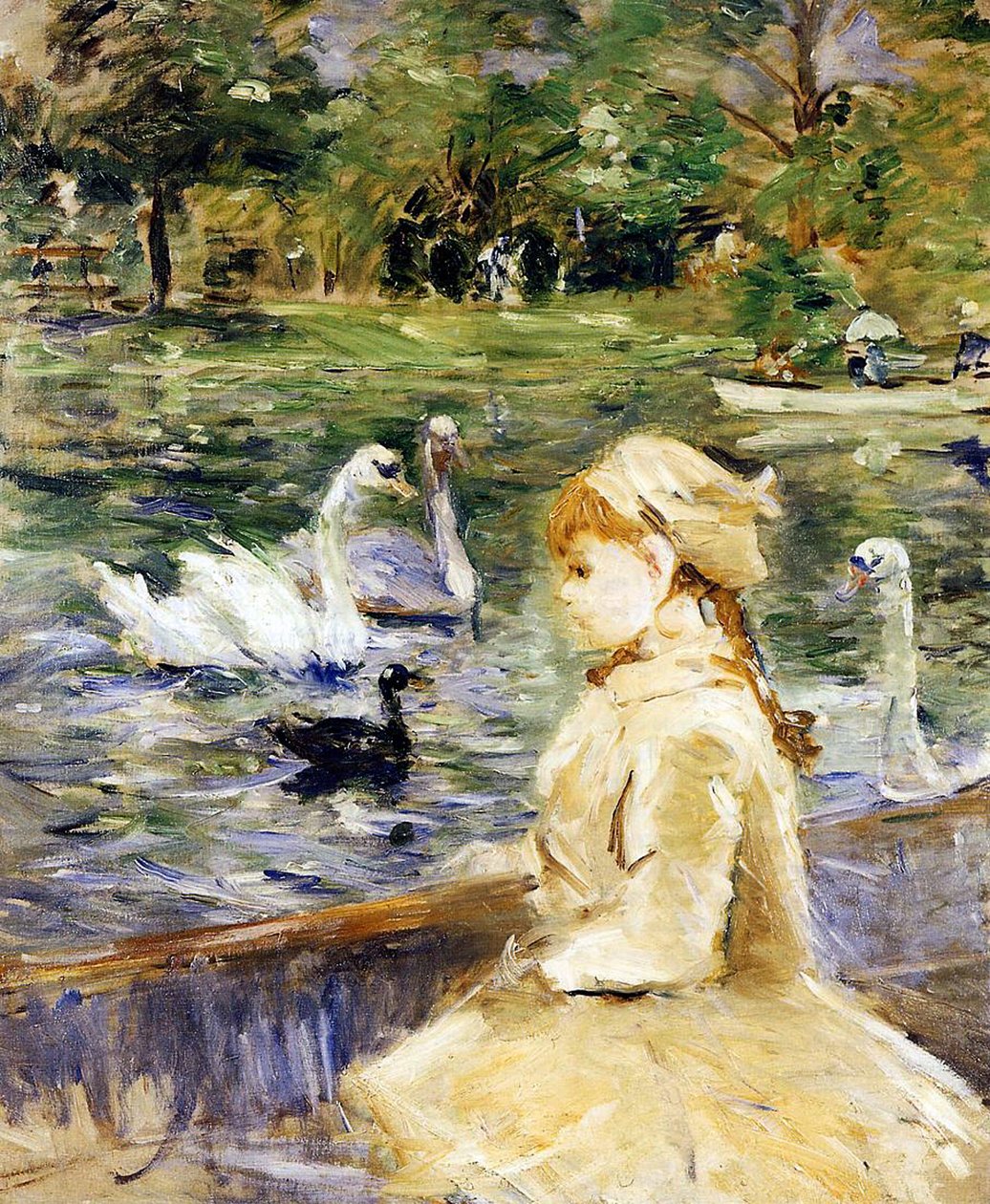 Ung flicka båtliv, 1884 av Berthe Morisot