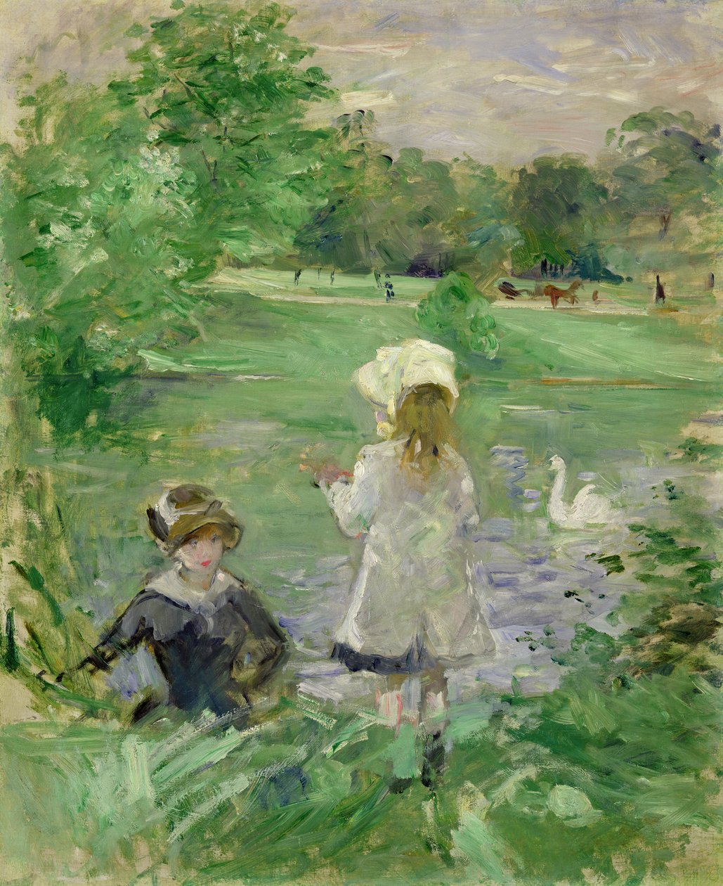 Bredvid en sjö av Berthe Morisot