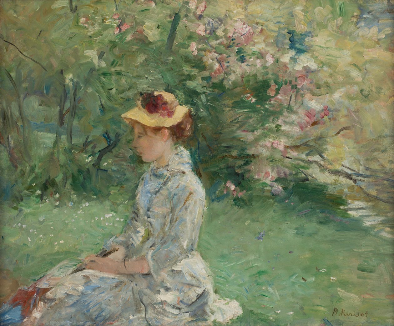 Utomhusstudie, eller På ön av Berthe Morisot