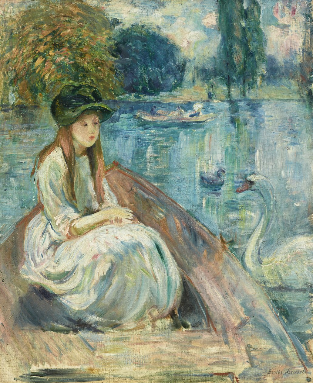 Franska: Jeanne Fourmanoir sur le lac av Berthe Morisot