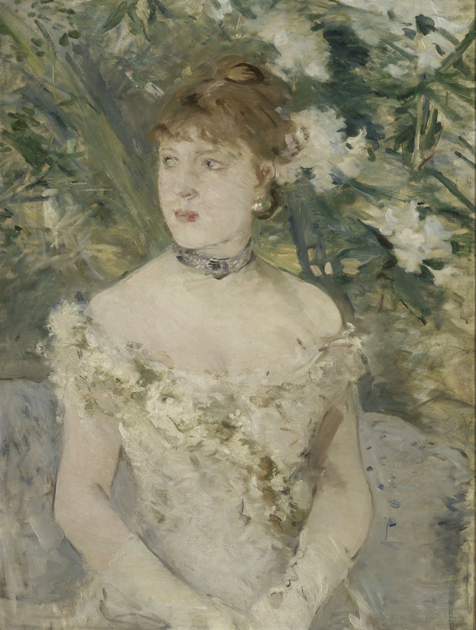 Ung kvinna på bal av Berthe Morisot