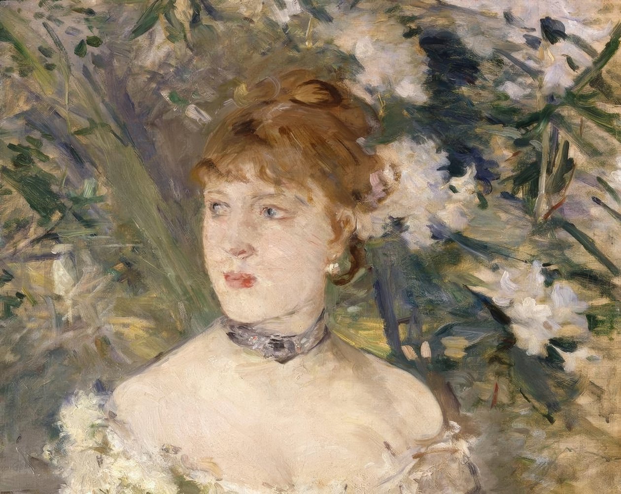 Ung kvinna i balklänning av Berthe Morisot