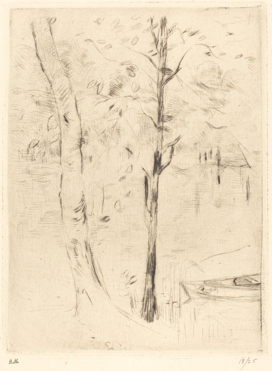 Sjön med roddbåt av Berthe Morisot
