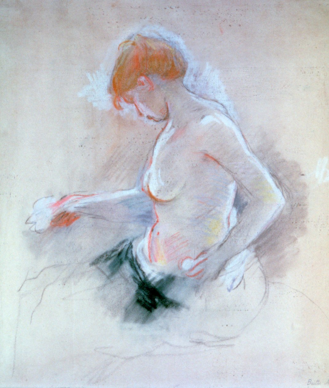 Naken, c1861-1895 av Berthe Morisot