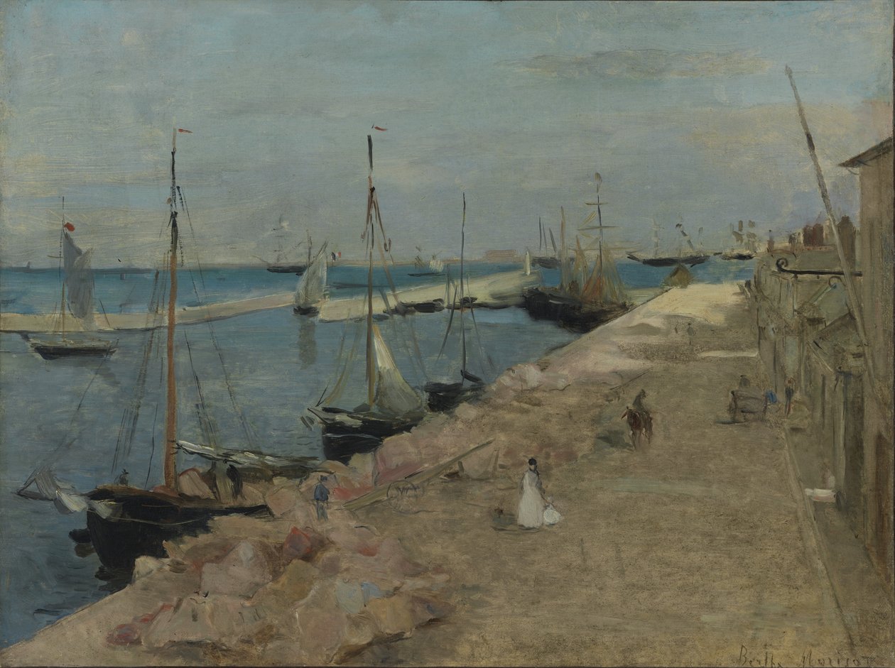 Hamnen i Cherbourg, 1871 av Berthe Morisot