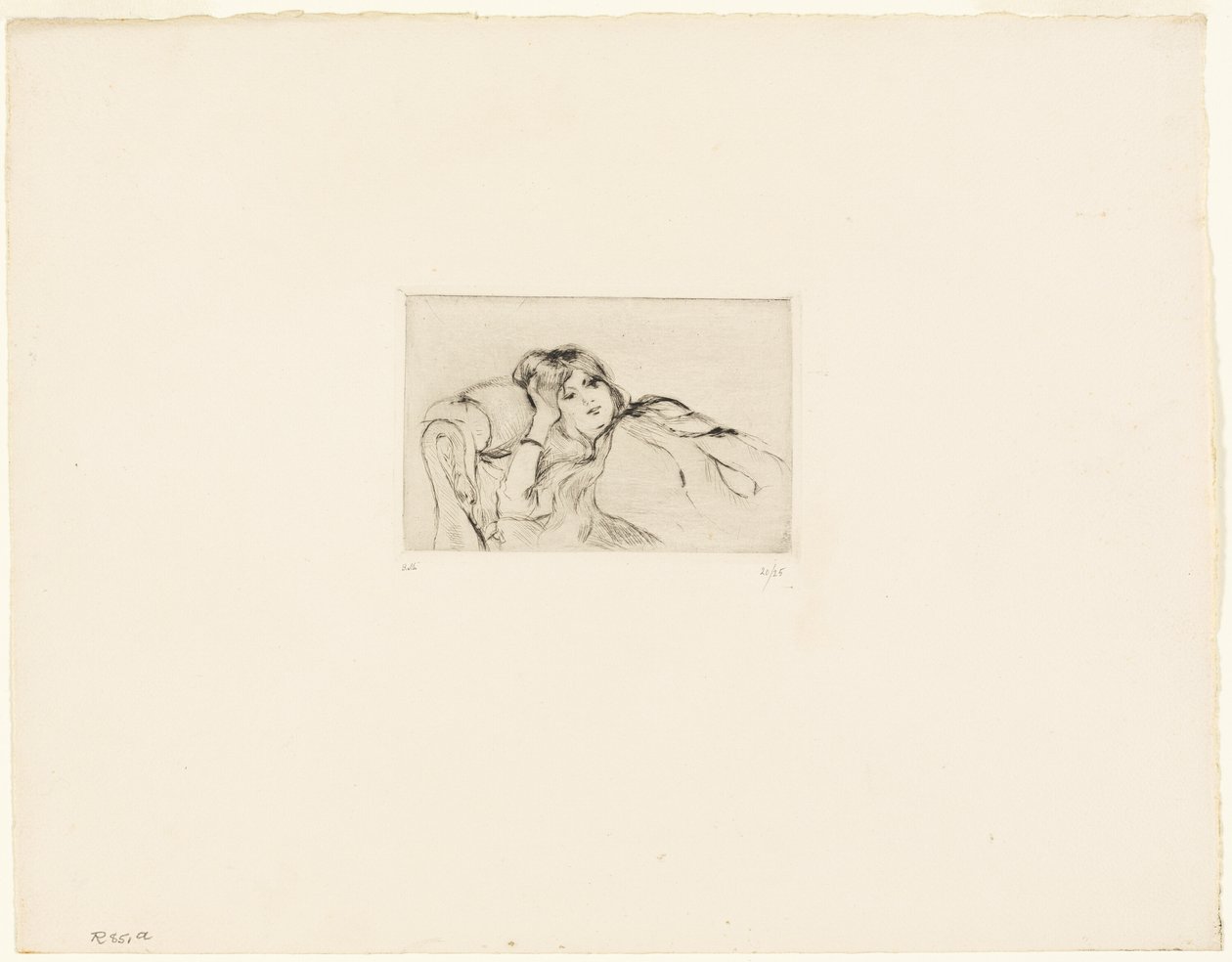 Ung kvinna i vila av Berthe Morisot
