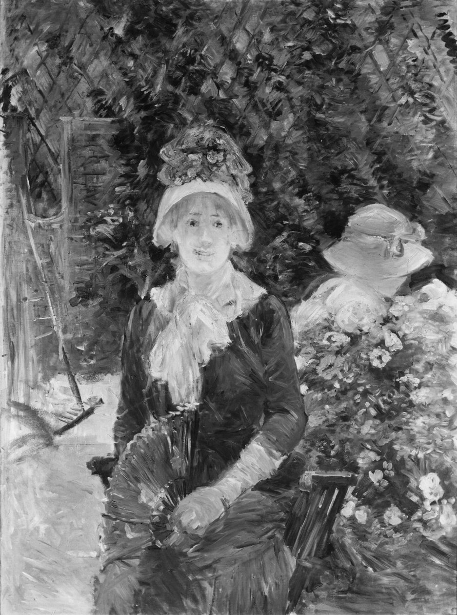 Ung kvinna i en trädgård av Berthe Morisot
