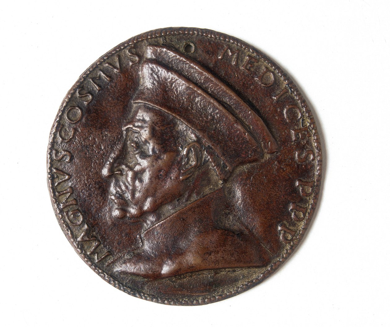 Medalj föreställande Cosimo il Grande: recto av Bertoldo di Giovanni