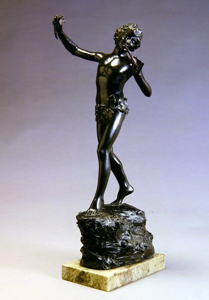 Pan (patinerad brons & marmor) av Bertram Alfred Pegram