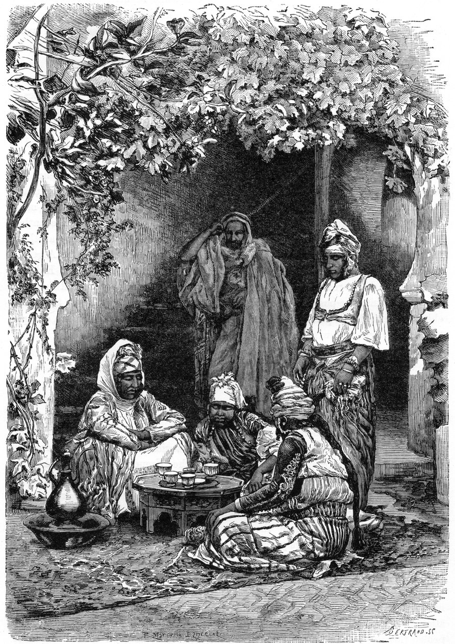 En arabisk familj i Tlemcen, Algeriet, c1890. av Auguste Bertrand