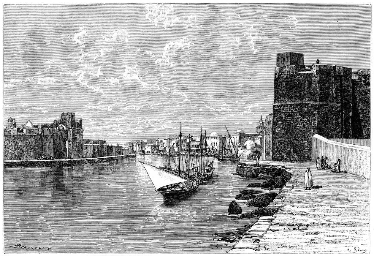 Bizerta, sett från Kasbah, c1890 av Auguste Bertrand