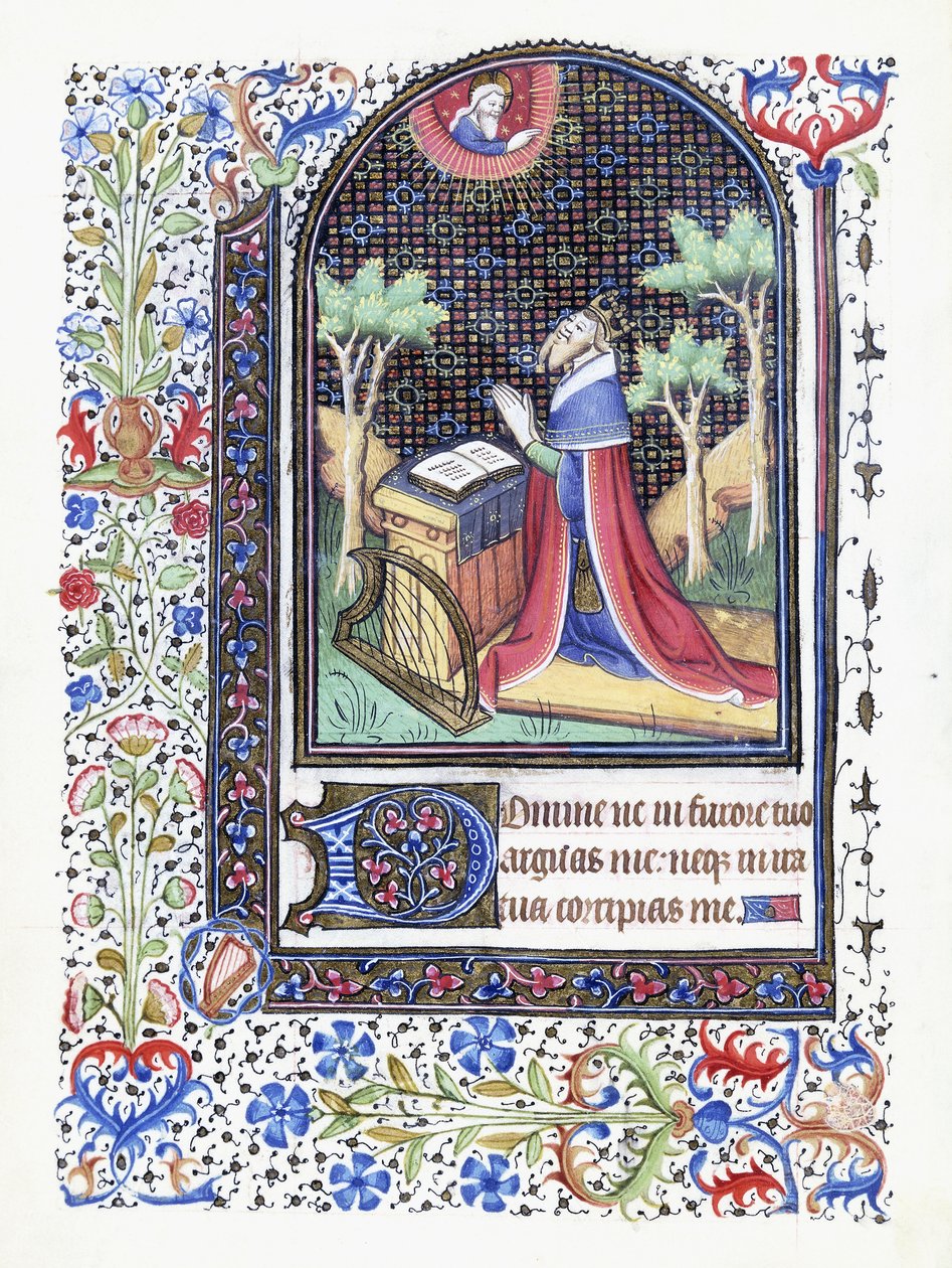 David i bön, ca 1460 av Besancon School