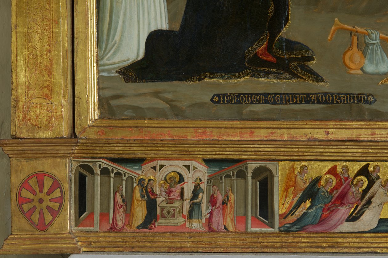 Detalj från Nativity (tempera på trä) av Bicci di Lorenzo