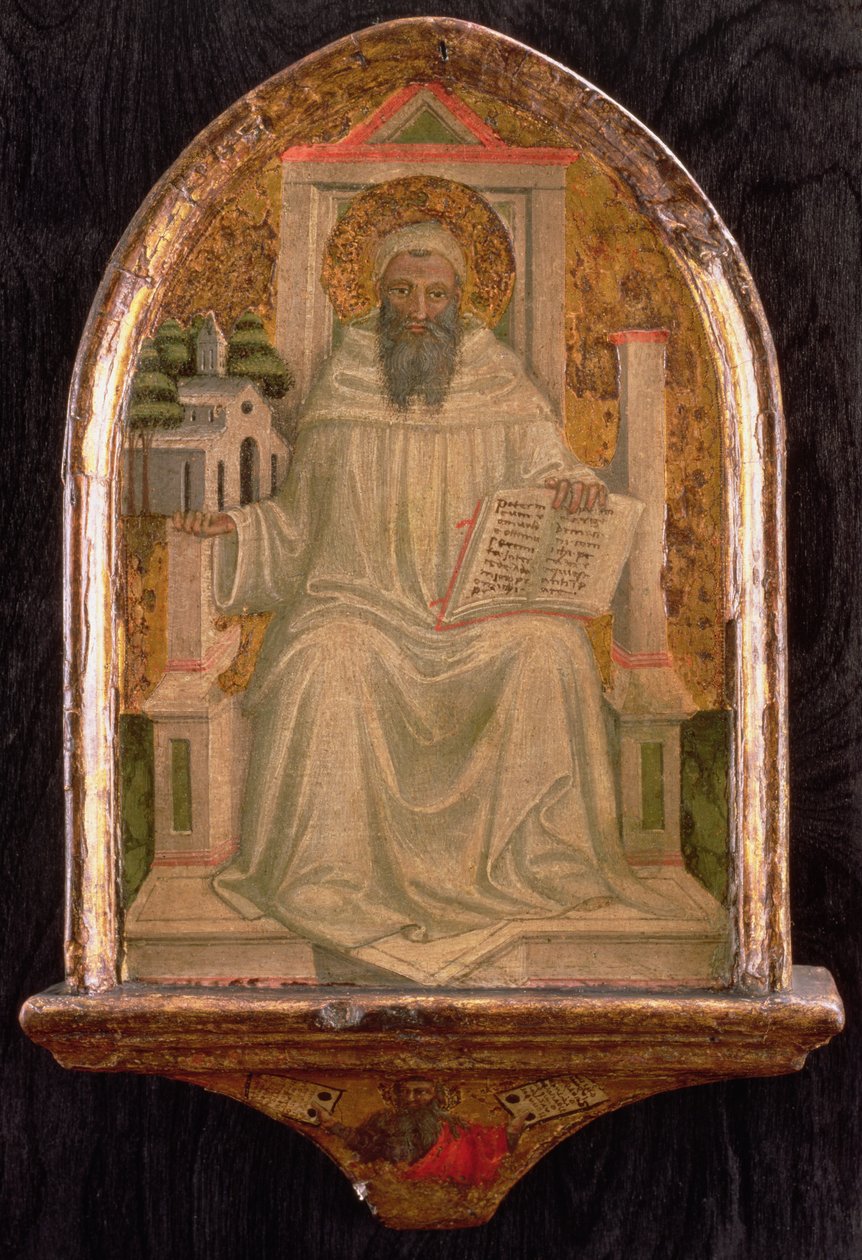 Den helige Romuald (d.1027) (tempera på panel) av Bicci di Lorenzo