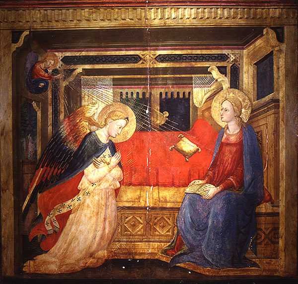 Bebådelsen (tempera på panelen) av Bicci di Lorenzo