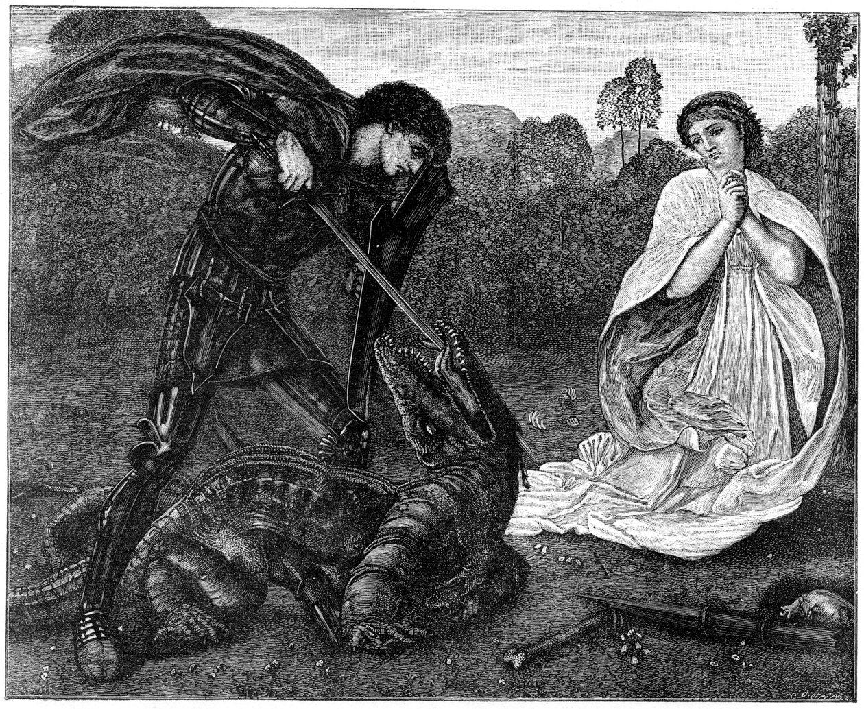 St George and the Dragon, 1930-talet. av Birket Foster