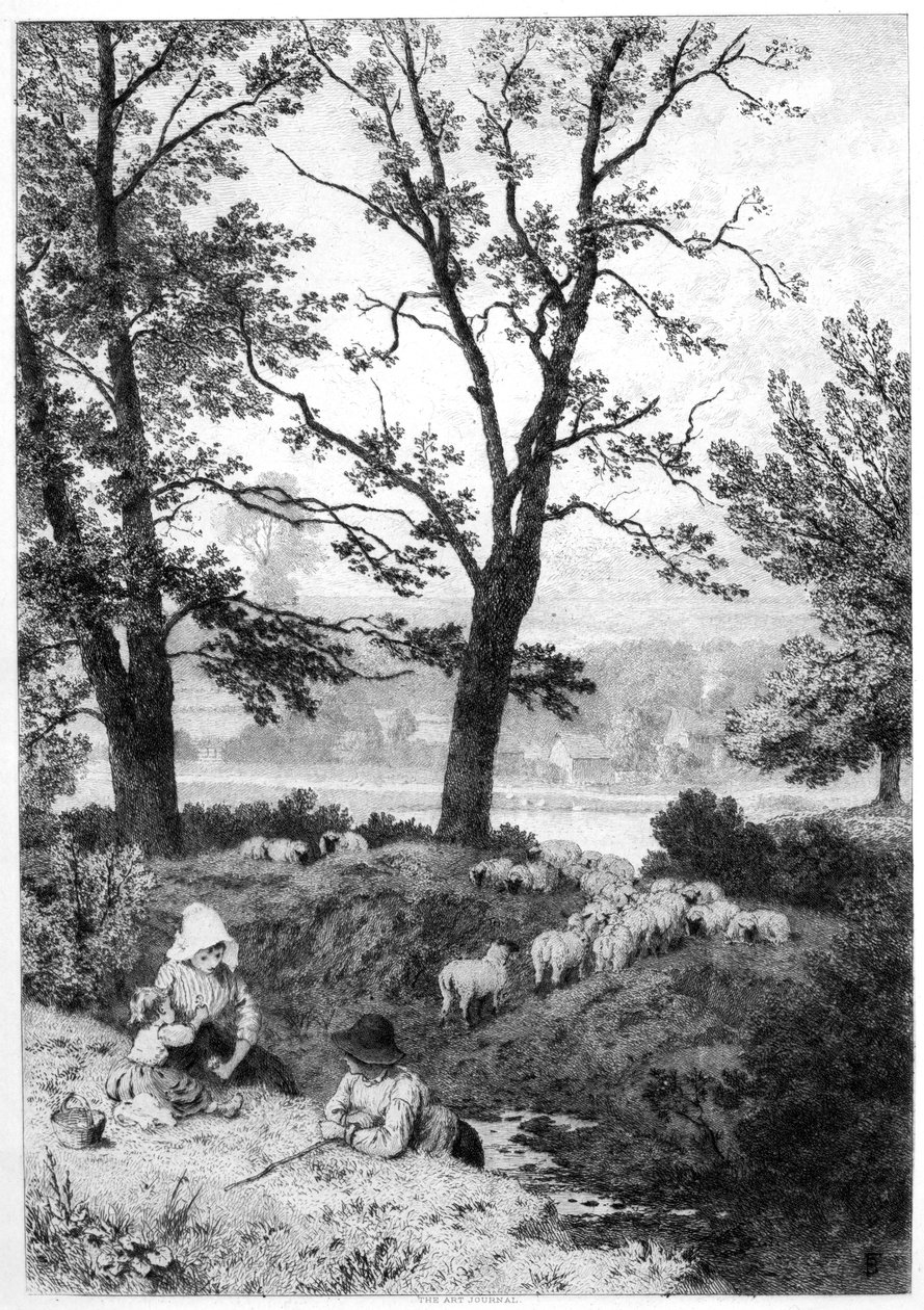 De små herdarna, c1930-talet. av Birket Foster