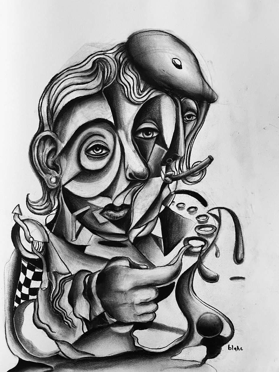 Dreaming Of Youth, c.2021 (Charcoal on paper) av Blake Munch