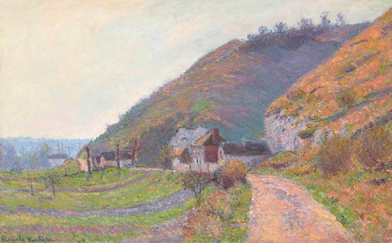En väg nära Giverny (olja på duk) av Blanche Hoschede Monet