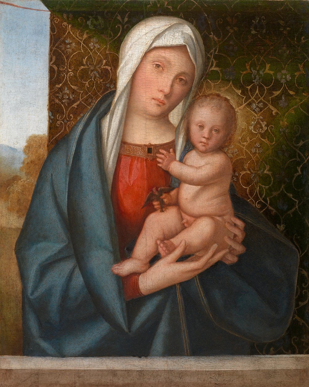 Madonna och barn med en fågel av Boccaccio Boccaccino