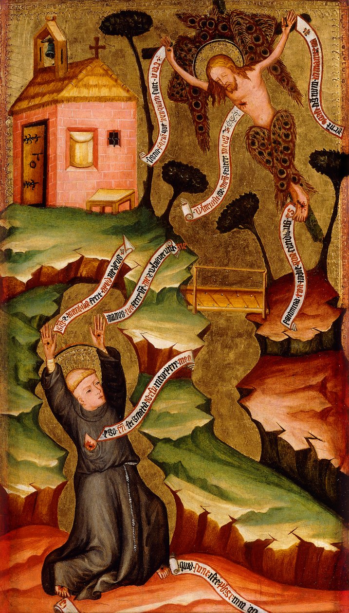 Saint Francis tar emot Stigmata, c.1400 av Bohemian School