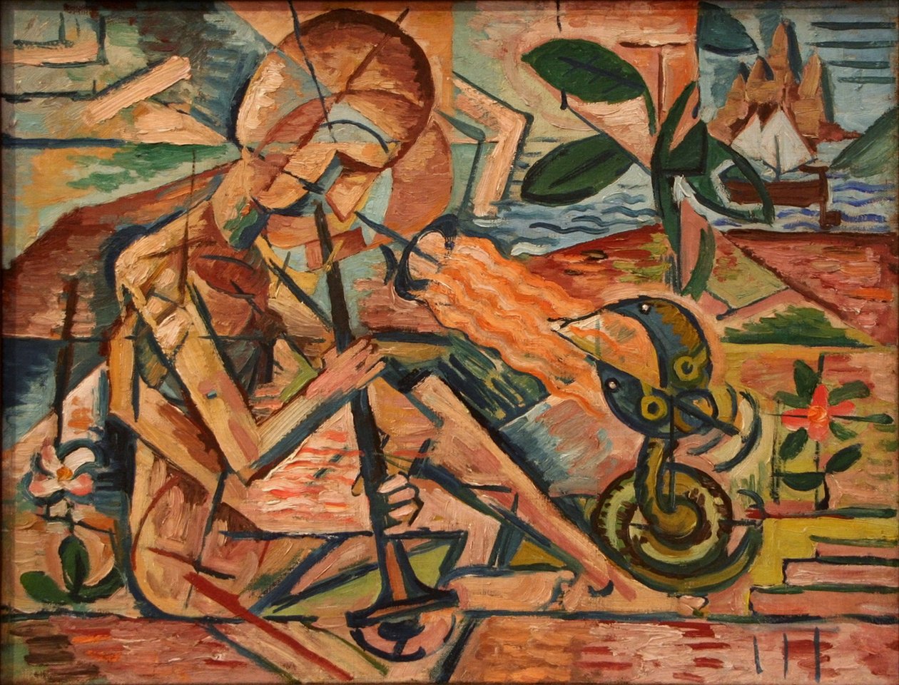Fakir Taming Snakes av Bohumil Kubišta