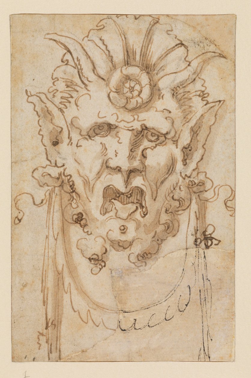 Grotesk mask, 1600-tal av Bolognese School