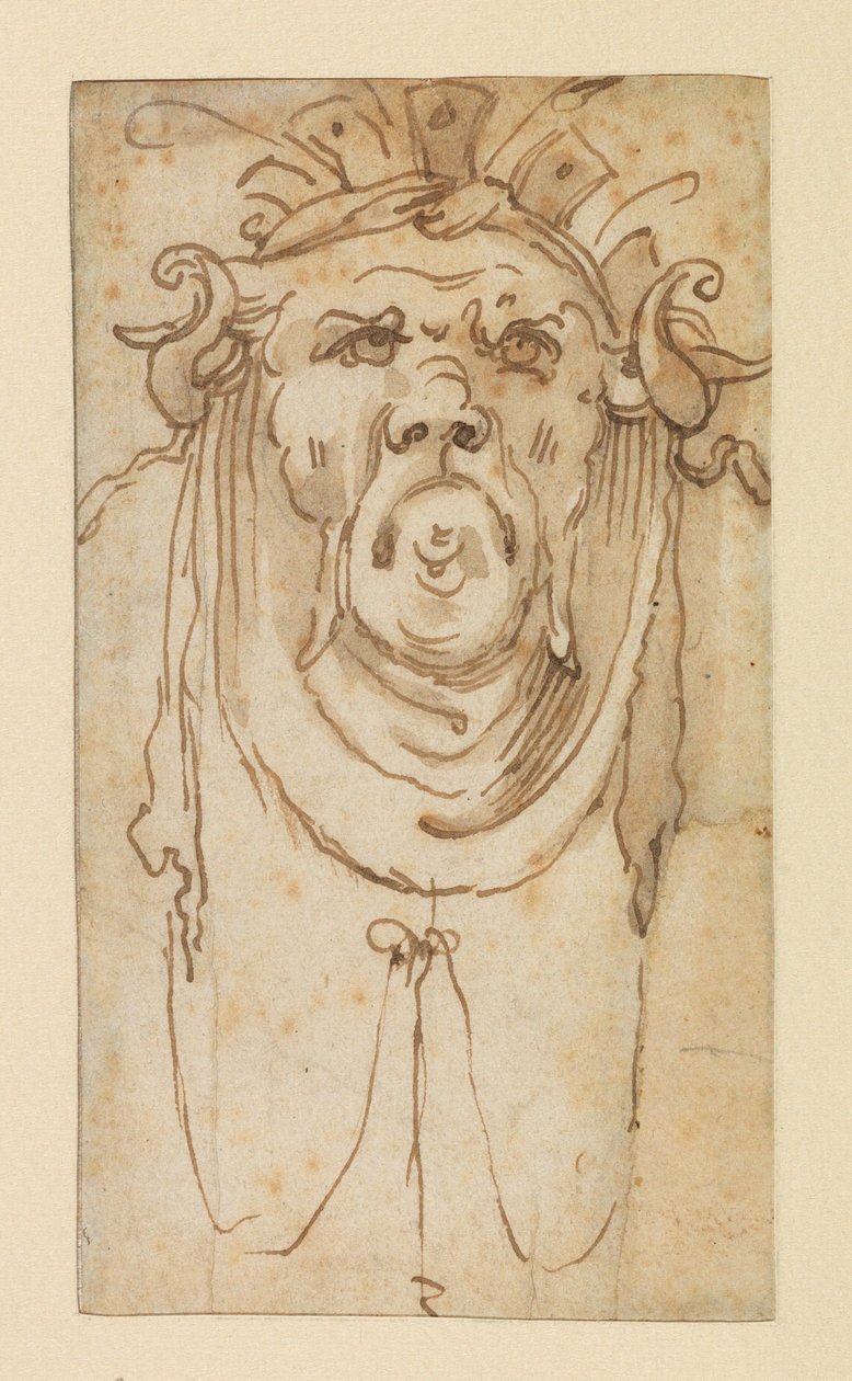Grotesk mask, 1600-tal av Bolognese School