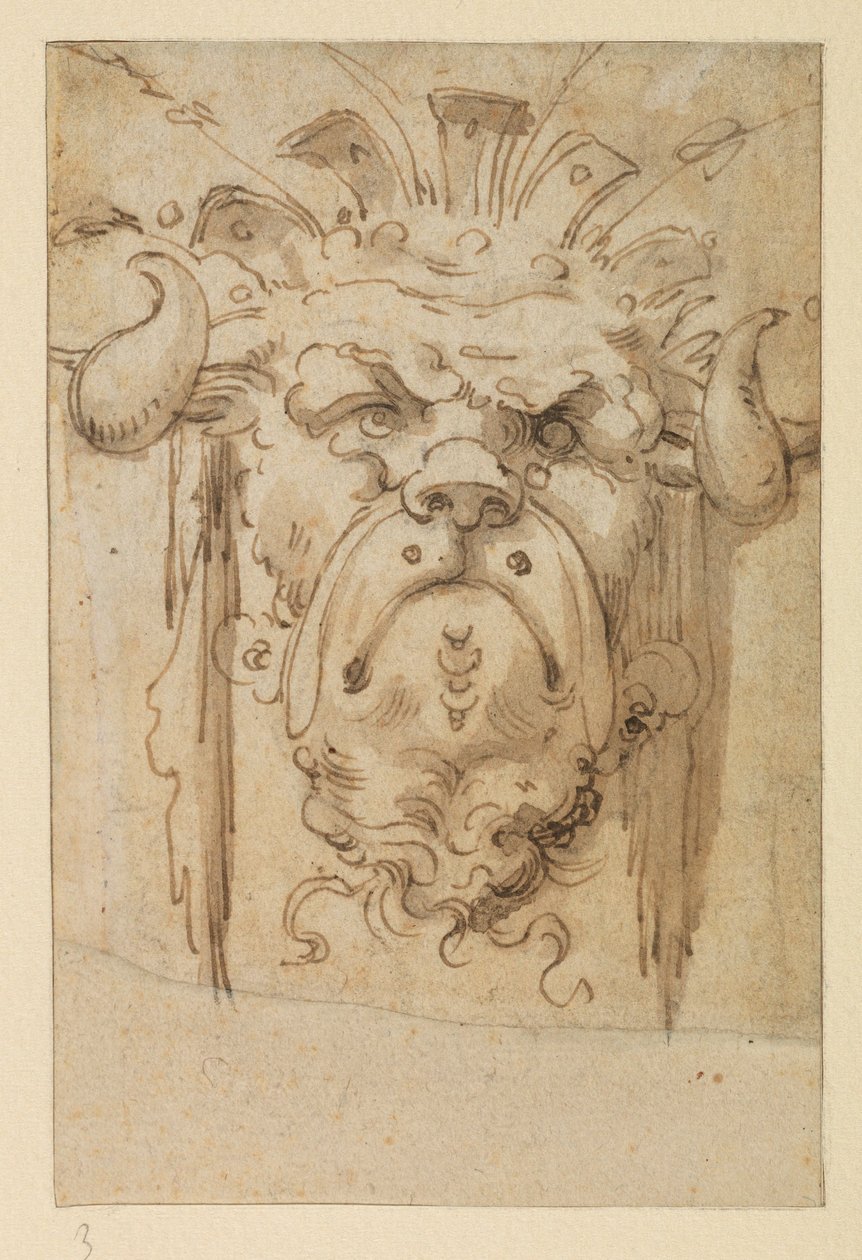 Grotesk mask, 1600-tal av Bolognese School