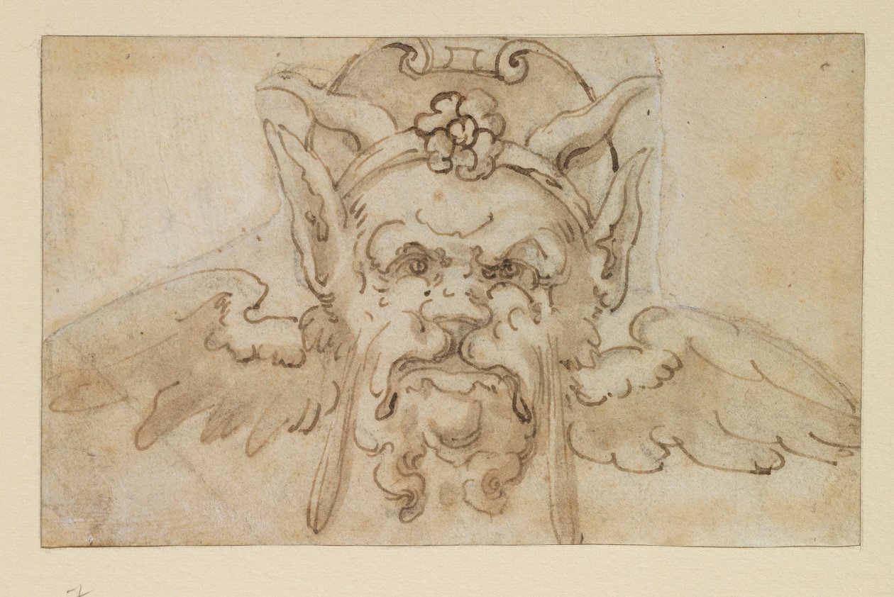 Grotesk mask, 1600-tal av Bolognese School