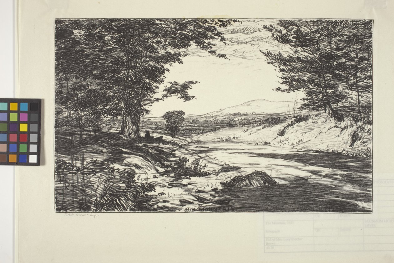 Berget (bläck på papper) av Bolton Coit Brown