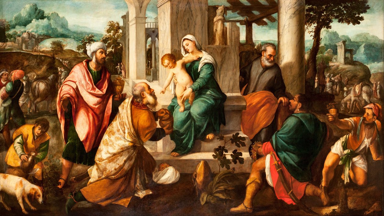 Tillbedjan av Magi av Bonifazio Veronese