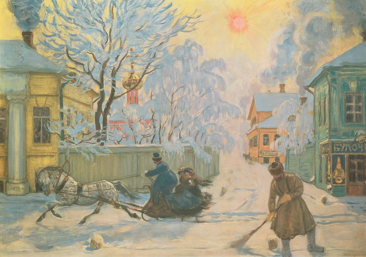 Frostig morgon av Boris Mikhailovich Kustodiev