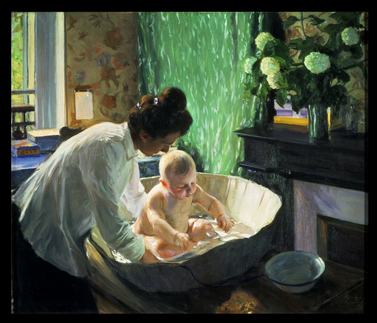 Morgon, 1910 av Boris Mikhailovich Kustodiev
