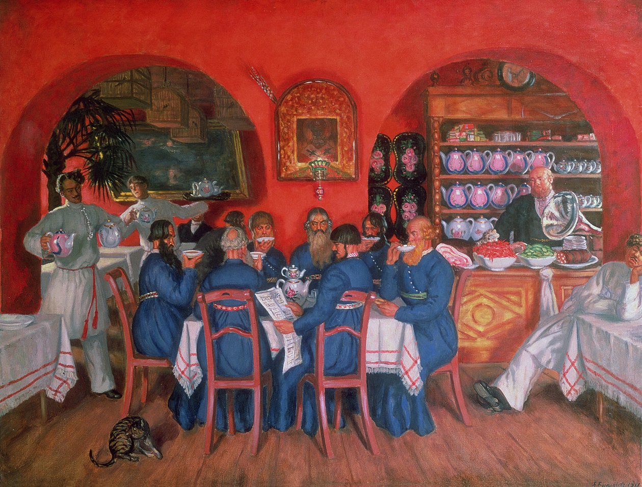 Moscow Cafe, 1916 av Boris Mikhailovich Kustodiev