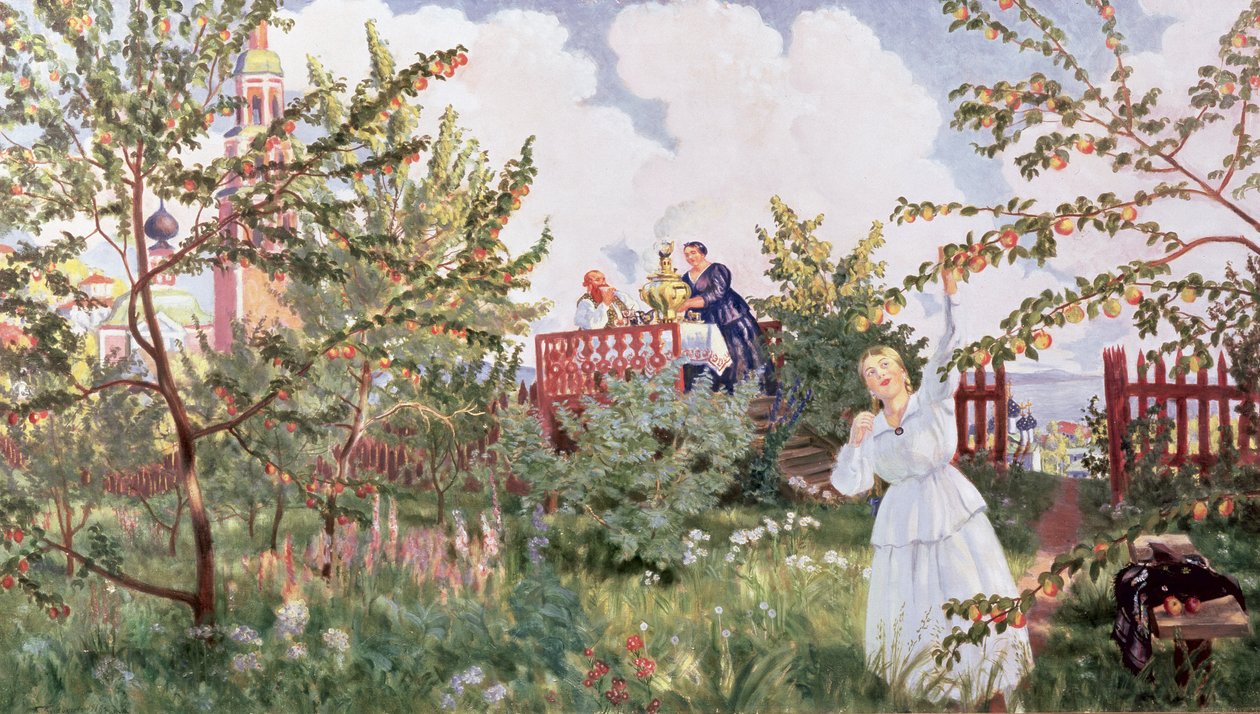 The Orchard, 1918 swed av Boris Mikhailovich Kustodiev