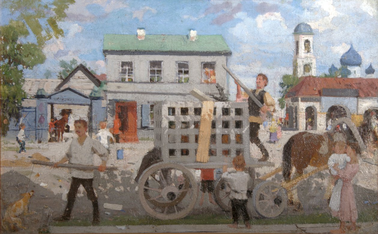 Hundfångare, 1920-tal. av Boris Mikhailovich Kustodiev