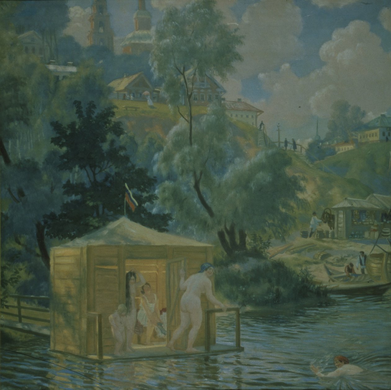 Badande, 1921 av Boris Mikhailovich Kustodiev