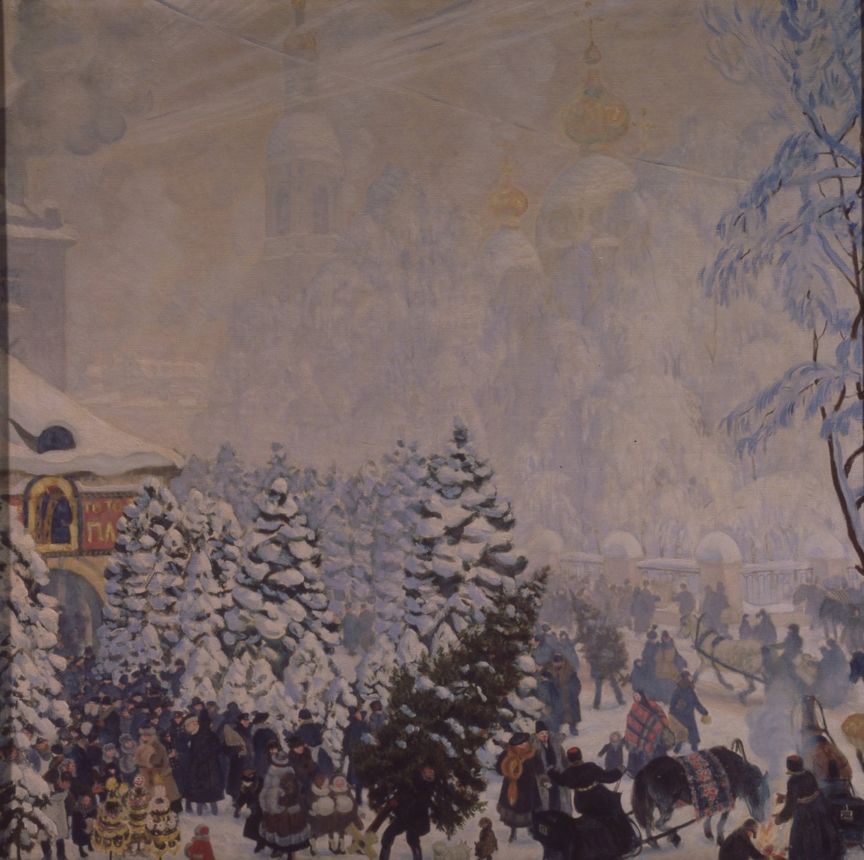 Julmarknad, 1918 av Boris Mikhailovich Kustodiev